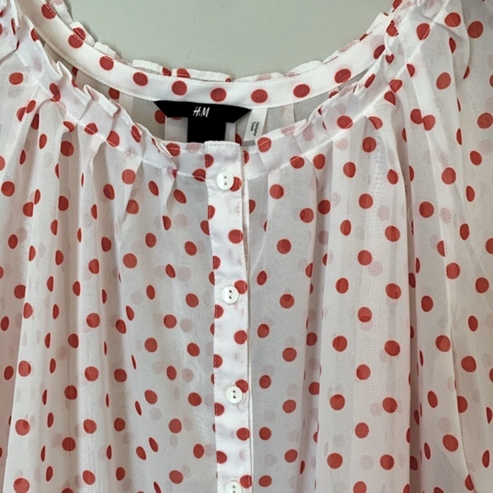 H&M size 4 polka dot peasant blouse - Picture 8 of 16
